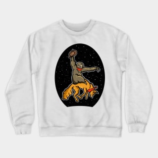 Sloth riding a Fox Crewneck Sweatshirt